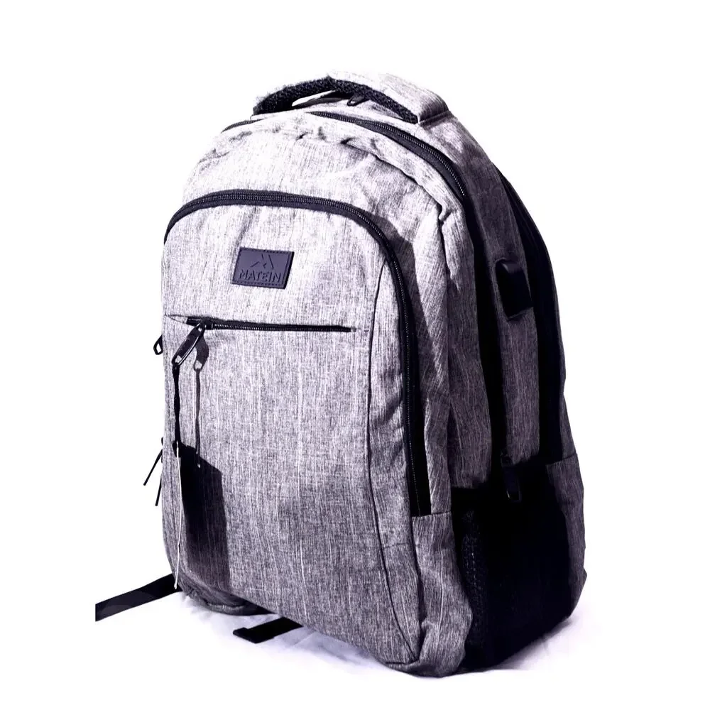 MATEIN Gray Laptop Backpack Travel USB Port Multi Pocket NWT